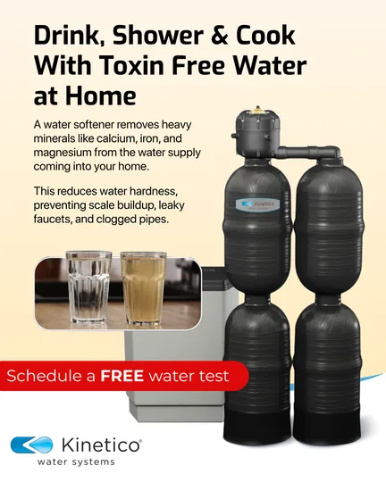 Water treatment ad: drink, shower and cook with toxin-free water