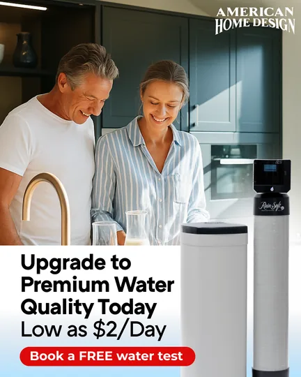 Water treatment ad: upgrade to premium water quality